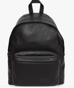 Eastpak padded zwart leer rugzak, Ophalen of Verzenden, Zo goed als nieuw, 25 tot 40 cm