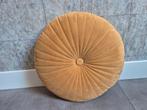 Okergeel sierkussen, diameter 45cm, Ophalen of Verzenden, Zo goed als nieuw, Geel, Rond