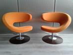 Set van 2x Variér (Stokke) Peel Club (Oranje), Heel Mooi!, Huis en Inrichting, Fauteuils, Ophalen, Zo goed als nieuw, Variér, 75 tot 100 cm