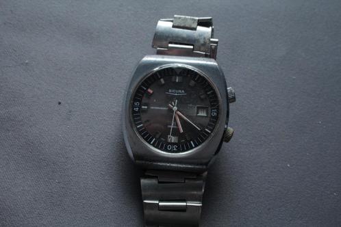 G014 Vintage Sicura Herenhorloge, Sieraden, Tassen en Uiterlijk, Horloges | Heren, Gebruikt, Polshorloge, Overige merken, Staal