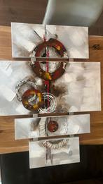 Relief schilderij met metaal, Ophalen