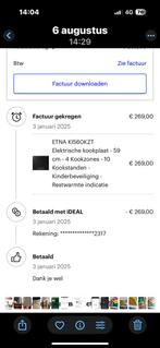 Etna inductie kookplaat incl garantie, Tickets en Kaartjes, Kortingen en Cadeaubonnen, Eén persoon, Cadeaubon