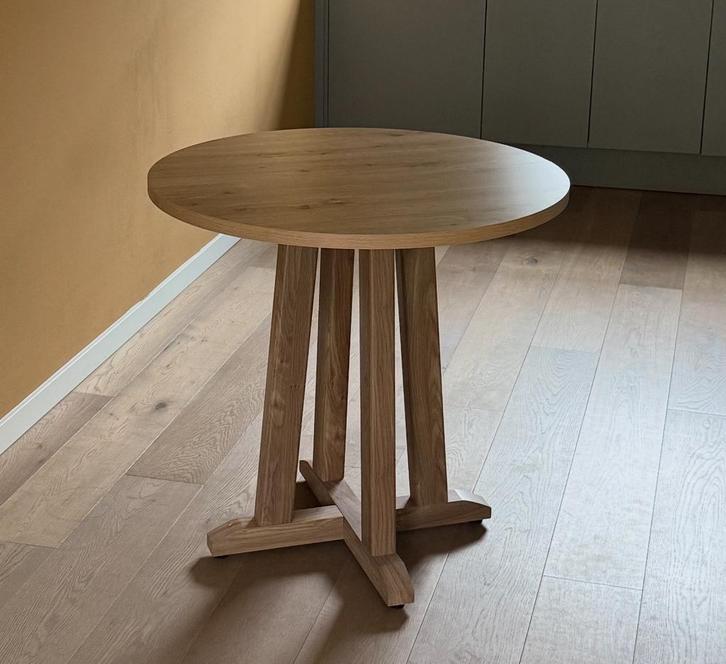 Zo goed als nieuwe landelijke eettafel  - Ø80cm, Huis en Inrichting, Tafels | Eettafels, Zo goed als nieuw, 50 tot 100 cm, tot twee personen
