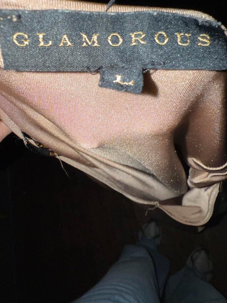 Glamorous Jurk - Maat 42/44 (L), Kleding | Dames, Jurken, Gedragen, Maat 42/44 (L), Beige, Boven de knie, Ophalen of Verzenden