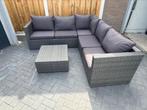 Grijze loungeset te koop, Ophalen of Verzenden, Bijzettafel, 4 zitplaatsen
