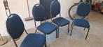 Vier blauwe stoelen - gebruikt, Huis en Inrichting, Ophalen, Gebruikt, Eenvoudig, Blauw