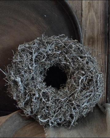 12464 KA Krans bonsai moss wreath grey beschikbaar voor biedingen