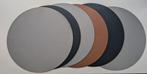 Ronde Imitatieleer Placemats (38cm) - Zwart + Bruin/Grijs, Ophalen of Verzenden, Gebruikt