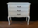 Queen ann laden kast, wit gerestyled met krijtverf en licht, Ophalen, Gebruikt, Eikenhout, 3 of 4 laden