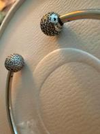 Pandora Open Bangle Armband 17,5cm, Ophalen of Verzenden, Zo goed als nieuw, Zilver, Met strass