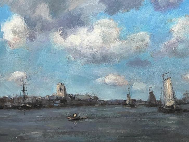 Hans Mijnsbergen, zicht op Dordrecht, Antiek en Kunst, Kunst | Schilderijen | Klassiek, Ophalen