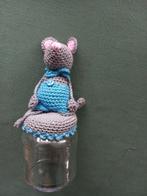 Glazen potje met gehaakte muis., Hobby en Vrije tijd, Breien en Haken, Ophalen of Verzenden, Nieuw, Haken, Overige typen