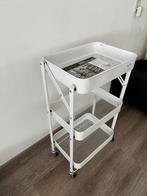 Opvouwbare trolley 3-laags op wielen :wit & zwart, Ophalen, Nieuw