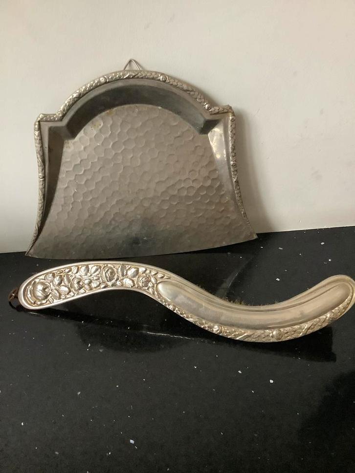 Brocante tafelvegertje met blik, Antiek en Kunst, Curiosa en Brocante, Ophalen of Verzenden