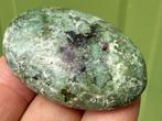 Groene Heulandiet met Stilbiet handsteen mineralen, Ophalen of Verzenden, Mineraal