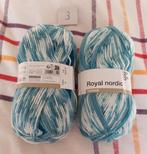 2 bollen wol blauw/wit gemêleerd (royal nordic), Ophalen of Verzenden, Nieuw, Breien of Haken, Wol of Garen