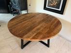 Mooie, ronde (mango)houten eettafel z.g.a.n. (150cm), Huis en Inrichting, Tafels | Eettafels, Ophalen, Rond, Zo goed als nieuw