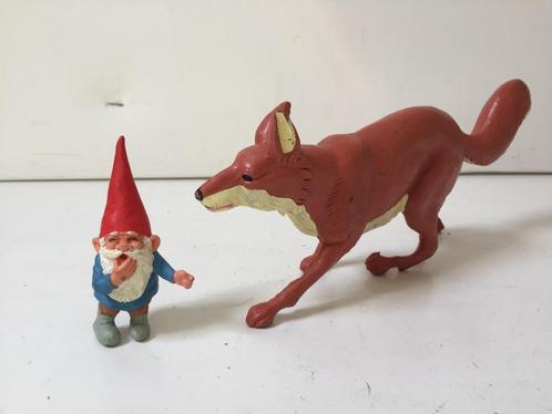 Vintage David de Kabouter met vos Swift poppetjes figuren ja, Verzamelen, Poppetjes en Figuurtjes, Zo goed als nieuw, Ophalen of Verzenden