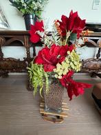 Vase with artificial flowers, Ophalen, Gebruikt, Glas, Minder dan 50 cm