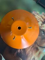 Lampenkap oranje wit vintage diameter 25cm, Huis en Inrichting, Lampen | Lampenkappen, Wit, Rond, Retro jaren 70, Ophalen of Verzenden