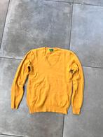 UNITED COLOS OFF BENETTON OKER GEEL 100% PUUR WOL TRUI S, Benetton, Geel, Ophalen of Verzenden, Zo goed als nieuw
