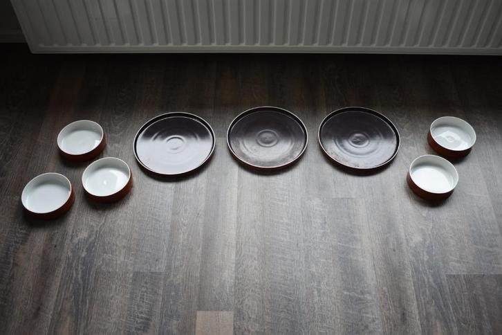 Arzberg Chromatics Goldbraun 3x bord borden 5x schaaltje, Antiek en Kunst, Antiek | Servies los, Ophalen of Verzenden
