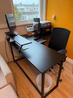 Bureau Zwart Staal, Ophalen of Verzenden, In hoogte verstelbaar, Zo goed als nieuw, Bureau