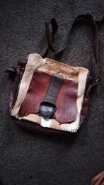 Leren tas met vacht, Sieraden, Tassen en Uiterlijk, Tassen | Schoudertassen, Ophalen of Verzenden, Zo goed als nieuw, Bruin