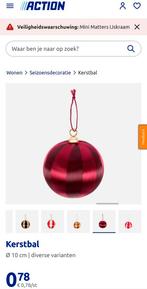 Gezocht: Bordeaux Satijnen Kerstbal - Action, Ophalen of Verzenden, Nieuw