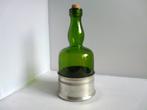 Groene fles met tin (brandy - Cognac) met Maltheser kruis, Ophalen of Verzenden