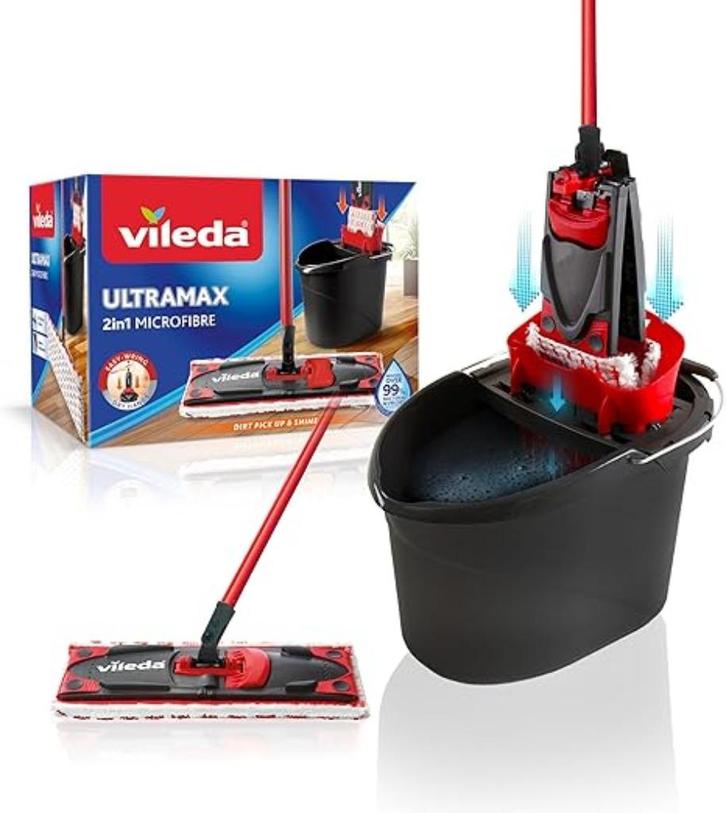 Complete mop en emmer set |  platte mop | met dweil | Nieuw, Huis en Inrichting, Schoonmaakartikelen, Dweilemmer, -bak, of -wagen