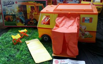 Vintage Barbie Camper  jaren 70 Mattel doos en accs 1971 "74 beschikbaar voor biedingen