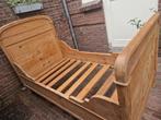 Grenen geloogd antiek bed. 18090. Geen schroeven nodig!, Antiek en Kunst, Antiek | Meubels | Bedden, Ophalen