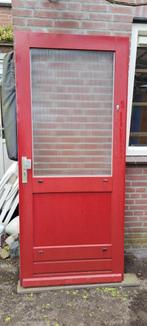 Houten voordeur, Doe-het-zelf en Verbouw, 80 tot 100 cm, Gebruikt, Glas, Buitendeur