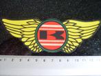 stoffen sticker kawasaki logo zwart rood witte streep 49x, Verzenden, Zo goed als nieuw, Auto of Motor