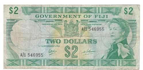Fiji, 2 dollar, 1974, Postzegels en Munten, Bankbiljetten | Oceanië, Los biljet, Ophalen of Verzenden