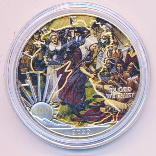 Verenigde staten 1 ounce 2020 in kleur-24, Postzegels en Munten, Edelmetalen en Baren, Zilver, Ophalen of Verzenden