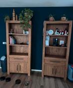 2 boekenkasten, teak/bruin, 2 jaar oud, Huis en Inrichting, Kasten | Boekenkasten, Ophalen, 200 cm of meer, Teakhout, 50 tot 100 cm