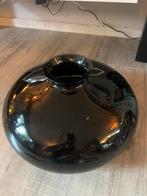 Grote vintage zwarte glas glazen vaas pot plantenpot design, Zwart, Ophalen of Verzenden, Minder dan 50 cm, Glas