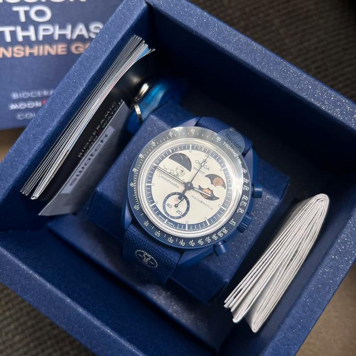 Omega X Swatch Mission To Earth Chronograph, Sieraden, Tassen en Uiterlijk, Horloges | Heren, Zo goed als nieuw, Ophalen of Verzenden