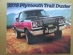 1978 PLYMOUTH Trail Duster brochure, Engels, Overige merken, Ophalen of Verzenden, Zo goed als nieuw