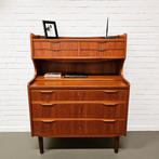 Vintage Ladenkast Kaptafel Secretaire uit Denemarken, 5 laden of meer, 100 tot 150 cm, Teakhout, Zo goed als nieuw