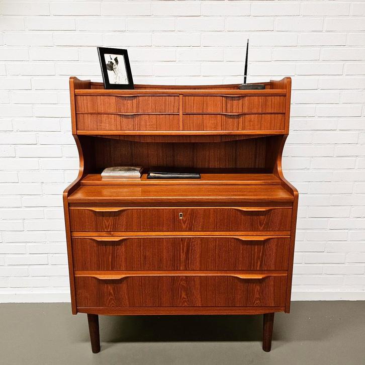 Vintage Ladenkast Kaptafel Secretaire uit Denemarken, Huis en Inrichting, Kasten | Ladekasten, Zo goed als nieuw, 100 tot 150 cm