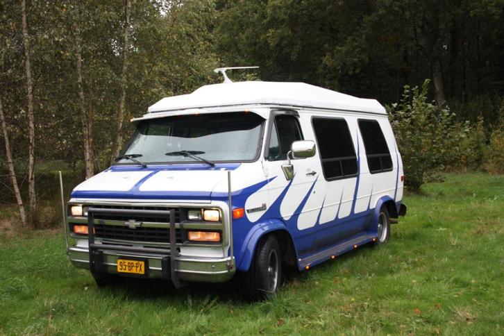 GMC Vandura 2500 1995 camper chevy van 5,7 ltr v8, Caravans en Kamperen, Campers, Particulier, tot en met 2, Buscamper of Camperbus