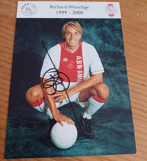 Richard Witschge handtekening gesigneerde spelerskaart, Verzamelen, Sportartikelen en Voetbal, Zo goed als nieuw, Spelerskaart