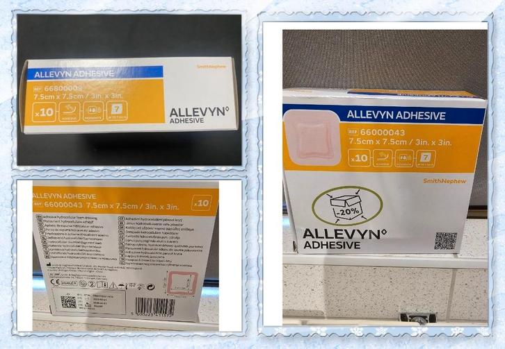 Allevyn Adhesive 7,5 cmx7,5 cm🍀5 Doosjes🌿🌿Foampleisters, Diversen, Verpleegmiddelen, Nieuw, Ophalen