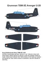 1/32 decals (uit FD32-001) Grumman TBM-3E Avenger MLD, Hobby en Vrije tijd, Modelbouw | Vliegtuigen en Helikopters, Overige merken