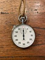 Oude stopwatch met leren buidel, Ophalen of Verzenden, Staal, Overige merken, 1960 of later