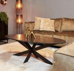 Starfurn Salontafel Faye Ovaal Zwart Marmer, Huis en Inrichting, Tafels | Salontafels, Ophalen, Gebruikt, 50 tot 100 cm, 100 tot 150 cm