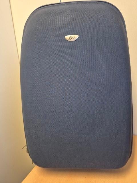 Koffer Style blauw, Wieltjes, Hard kunststof, Ophalen of Verzenden, Zo goed als nieuw